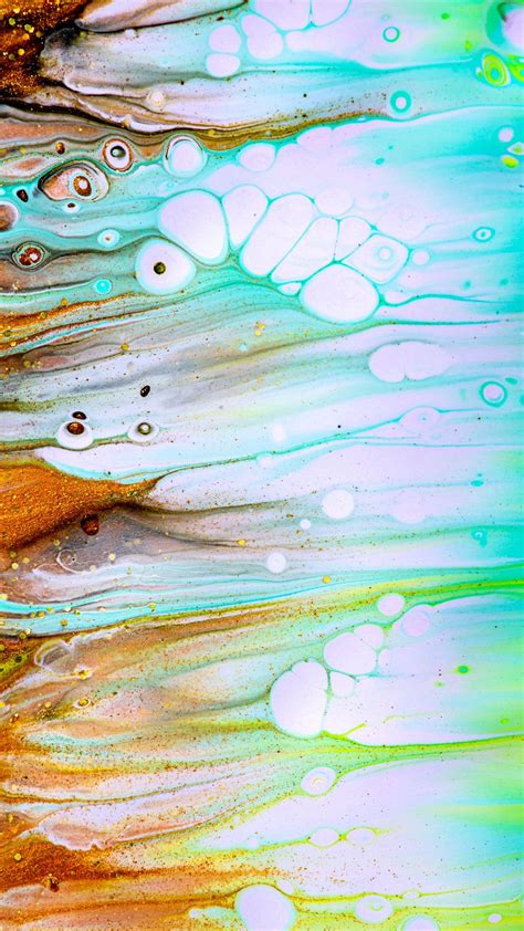 Download Wallpaper 1350x2400 Paint Fluid Art Stains Liquid Glitters