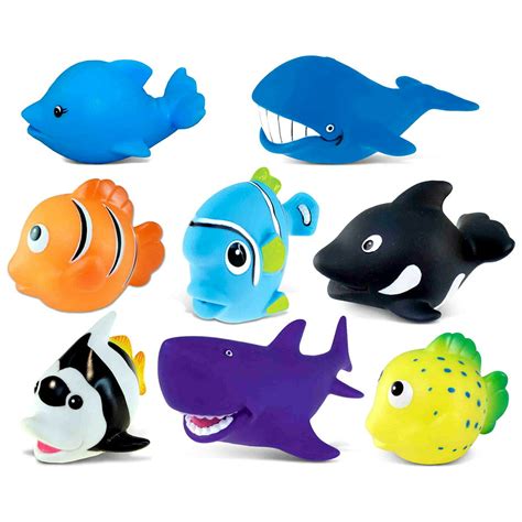 Dollibu Bath Buddies Ocean Critters Rubber Squirter Toys Fishes