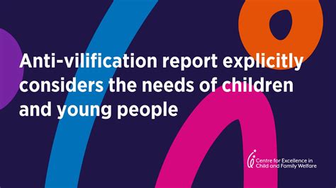 Anti Vilification Report Explicitly Considers The Needs Of Children And