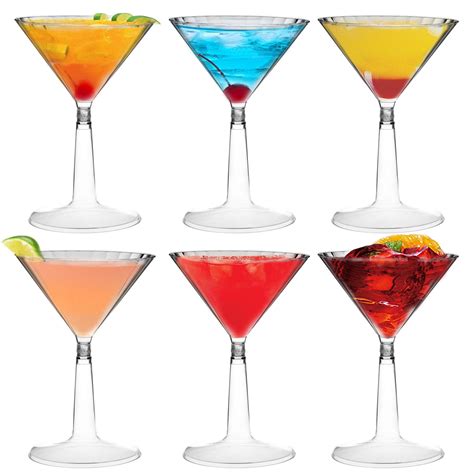 Plastic Martini Cocktail Glasses Outdoor Dining Disposable Cups 170ml