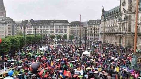 Protesters Gather In Hamburg For G20 Summit With Green Issues High On