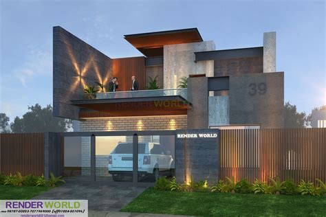 Modern Elevation 3d Render Renderworld001 Contact 9878703823