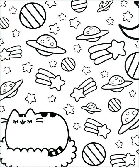 Pusheen cat was created in 2010 by claire belton and andrew duff. Pusheen With Stars And Planets Coloring Page - Free ...