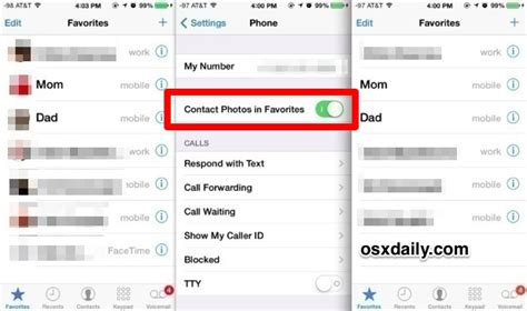 Hide Contact Photos from “Favorites” on the iPhone