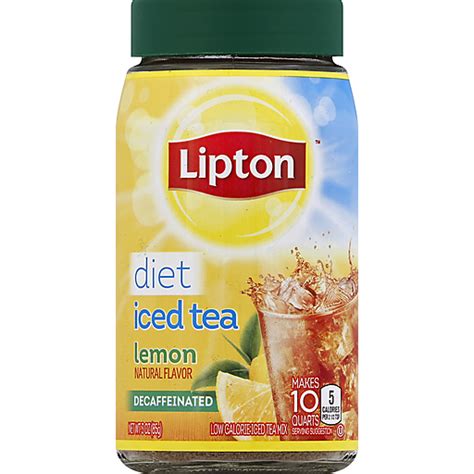 Lipton Diet Iced Tea Mix Lemon Decaffeinated Powdered Drinks