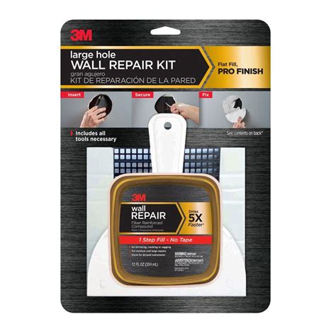 How to cover nail holes in a wall. 3M 12 fl. oz. Large Hole Wall Repair Kit-FPP-KIT - The Home Depot
