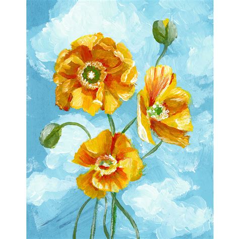 Yellow Poppies Art Print Poppy Art Print For Sale By Aimee Schreiber The Copper Wolf