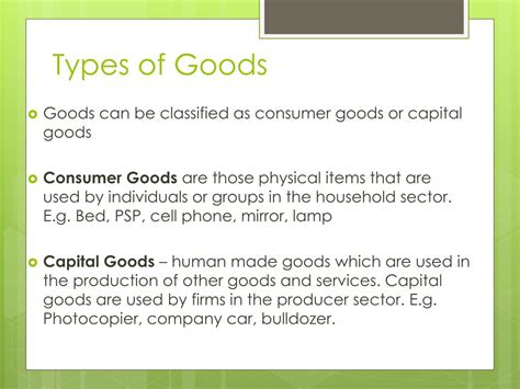 Ppt Types Of Goods Powerpoint Presentation Free Download Id2440171