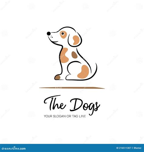 Cute Creative Vector Dog Logo Design Template Stock Vector