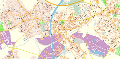 Lille France Map Vector Exact City Plan High Detailed Street Map