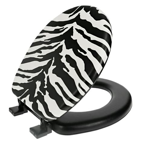 Ginsey Round Soft Cushion Decorative Toilet Seat Zebra