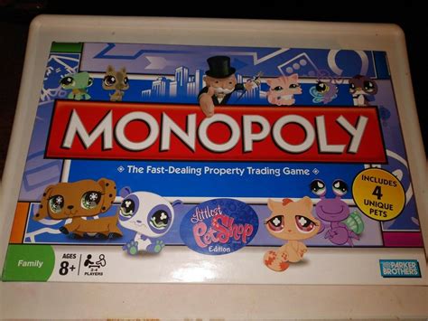 Littlest Pet Shop Monopoly Board Game 2008 Parker Brothers W 4 Unique