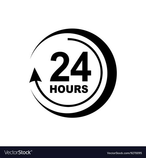 24 Hours Support Icon Simple Style Royalty Free Vector Image