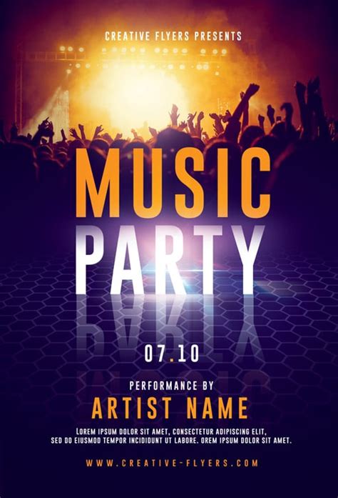 Live Music Party Flyer Psd Photoshop Creative Flyers