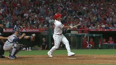 Mike Trout Crushes First Home Run Of Season Youtube