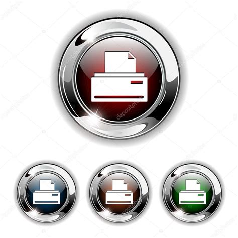 Print Icon Button Vector Illustration Stock Vector Image By