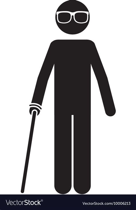 Blind Person Isolated Icon Design Royalty Free Vector Image