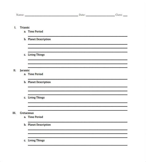 Blank Outline Template
