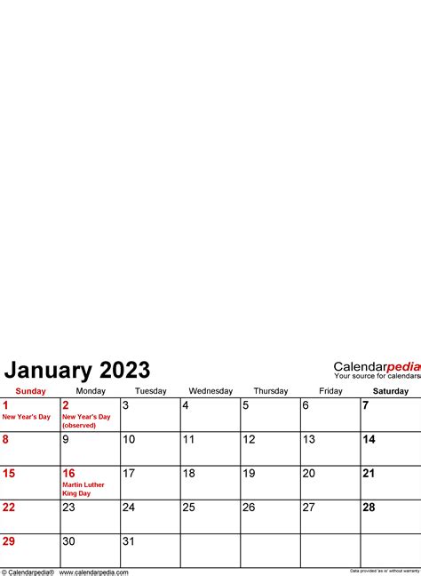 2023 Calendar Printable Pdf With Holidays