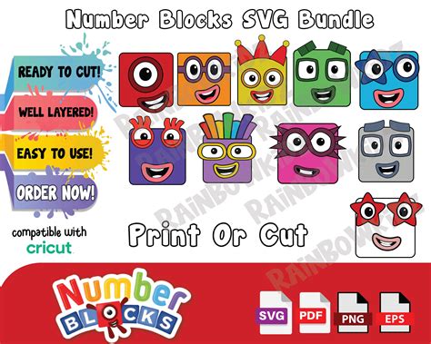 Number Blocks Svg Bundle Ready To Cut Svg Number Blocks Vector Pack