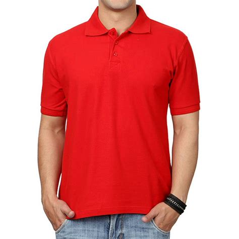 Red Plain Collar Polo T Shirt Xtees