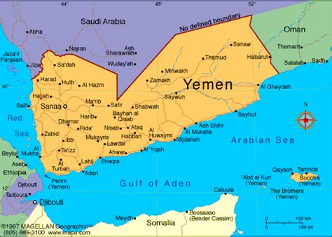 Map Of Yemen And Surrounding Countries