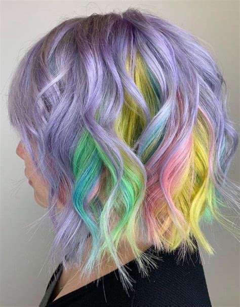 Lovely And Colorful Hair Color Ideas For Short Hair Short Rainbow Hair