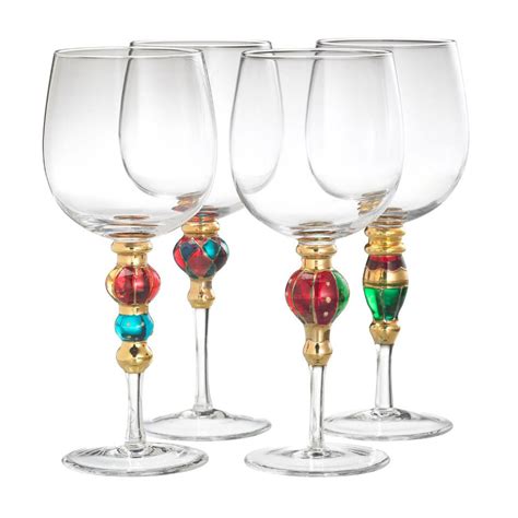 Goblet Set In Multicolor Mason Jar Wine Glass Glass Goblet