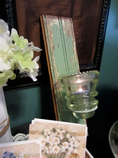Vintage Beadboard And Insulator Candle Sconces By Sycamoretrail Room