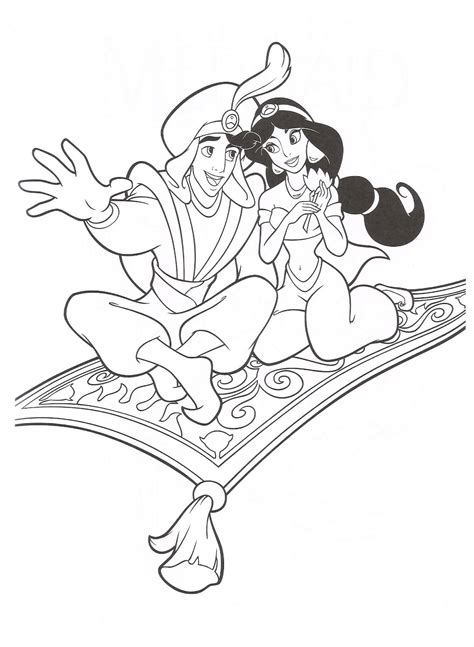 Aladdin Colouring In Pages Etsy