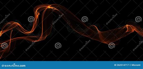 Abstract Fire Flames On Black Background Wavy Orange Abstract Lines