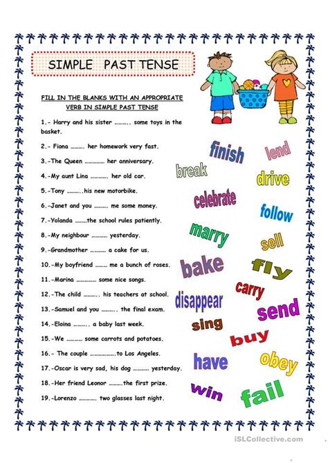 Simple Past Tense English Esl Worksheets For Distance Learning And