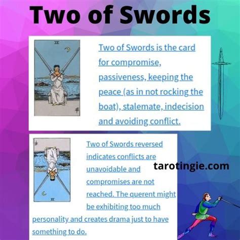 Two Of Swords Tarot Meanings Swords Tarot Tarot Card Meanings Two
