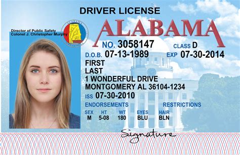 Alabama Driver License Psd Template Us Novelty Drivers