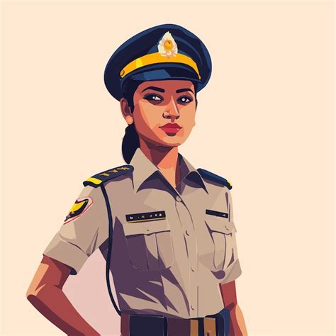 Premium Vector Indian Women Police Officer Illustration