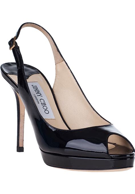 Jimmy Choo Nova Slingback Pump Black Patent In Black Lyst