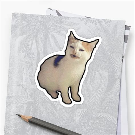 Why He Cry From Banana Sad Cat Meme Stickers By Cleverjane Redbubble