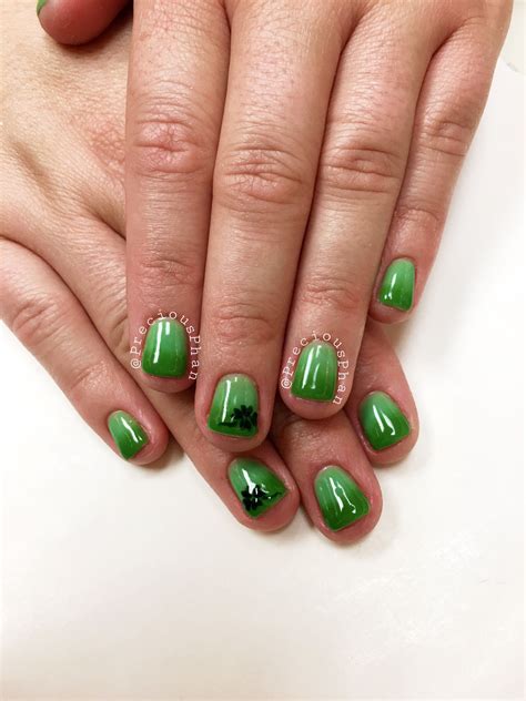 Green Ombré Nails St Patricks Day Nails Preciousphannails St