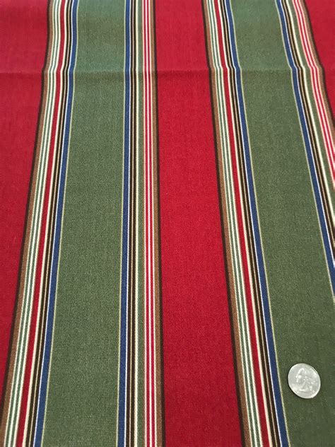 1 12 Yd Remnant Waverlys Outdoor Striped Fabric Etsy Waverly