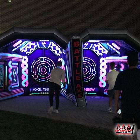 Axe Throwing Glow Inflatable Game Record A Hit Entertainment