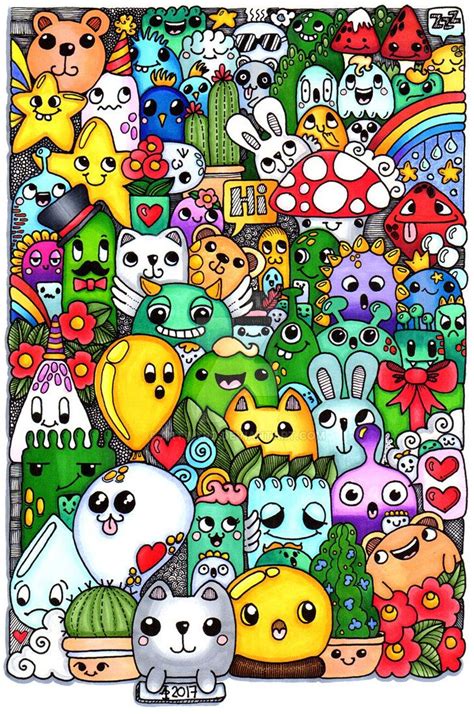 Colourful Doodle Art Easy Wicomail