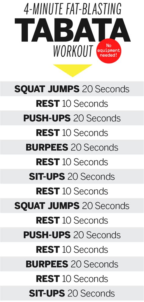 A 4 Minute Tabata Workout For People Who Have No Time Health Tabata