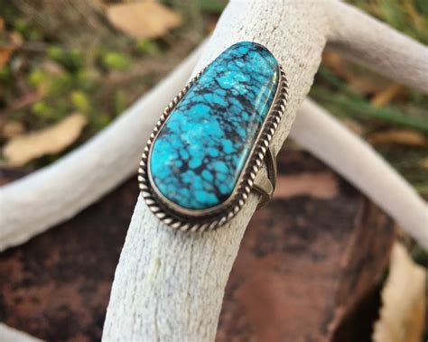 Simple Turquoise Ring For Women Size 7 5 Navajo Native American Indian