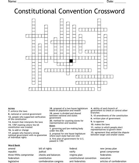 Constitutional Convention Crossword Wordmint