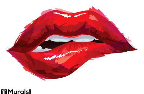 Red Glitter Lips Wall Art