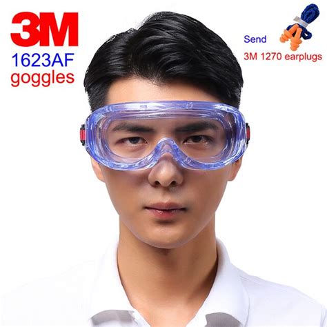 3m 1623af protective glasses big vision chemistry safety goggles anti fog anti uv anti splashing