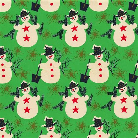 Vintage Snowman Page Vintage Christmas Wrapping Paper Christmas