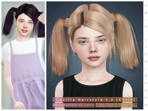 Darknightt Cecilia Hairstyle V2 From Tsr • Sims 4 Downloads