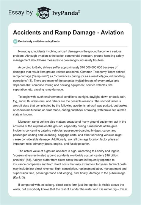 Accidents And Ramp Damage Aviation Words Essay Example