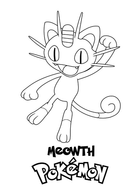 Pokemon Meowth Kolorowanka - Morindia % Pokoloruj rysunek